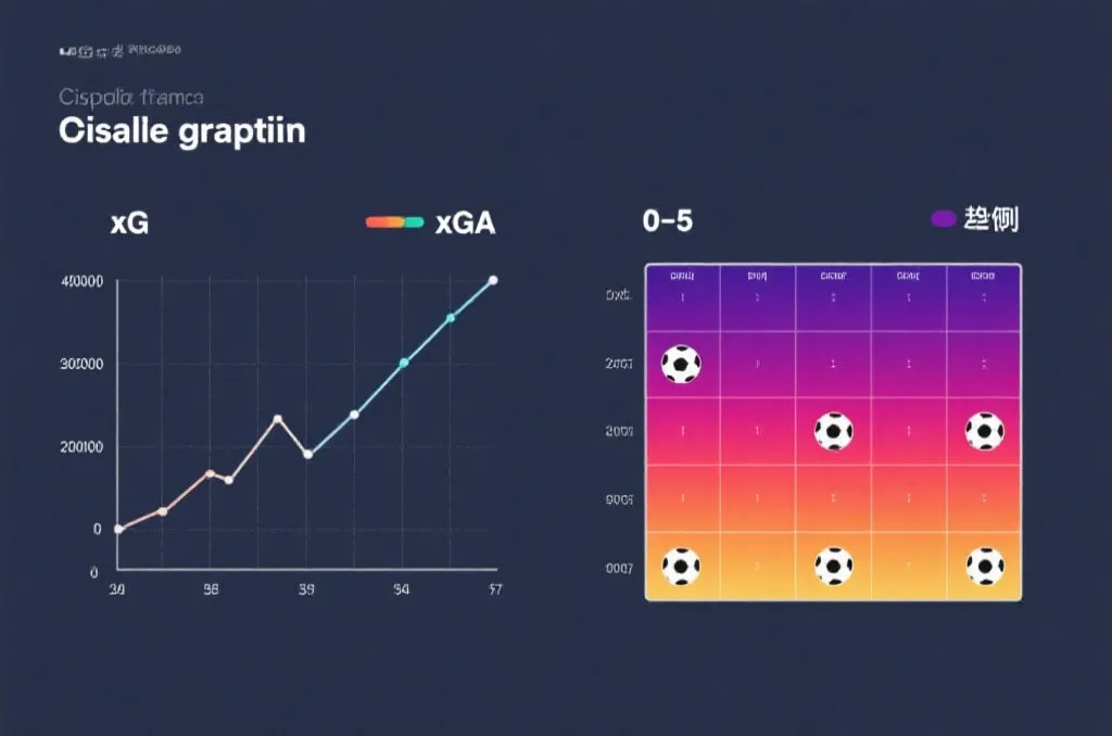 比分概率矩阵与xG趋势图的可视化示例